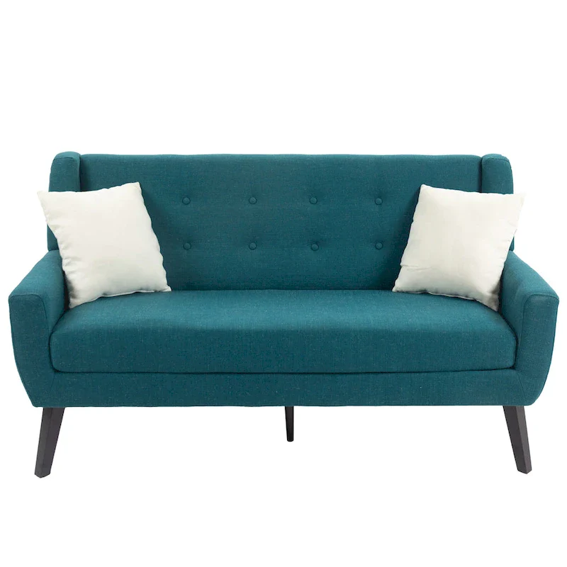 3-Piece Tufted Linen Loveseat & Armchair Set, Beige/Grey/Yellow/Blue/White/Light Blue, Seats 3+