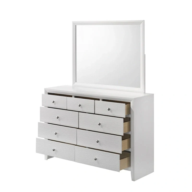 5 Piece White Panel Bedroom Set