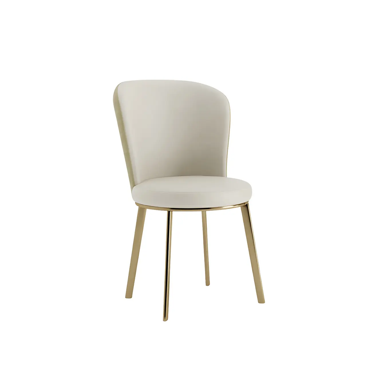 Sleek Gold Legs Faux Leather Upholstered Dining Chair