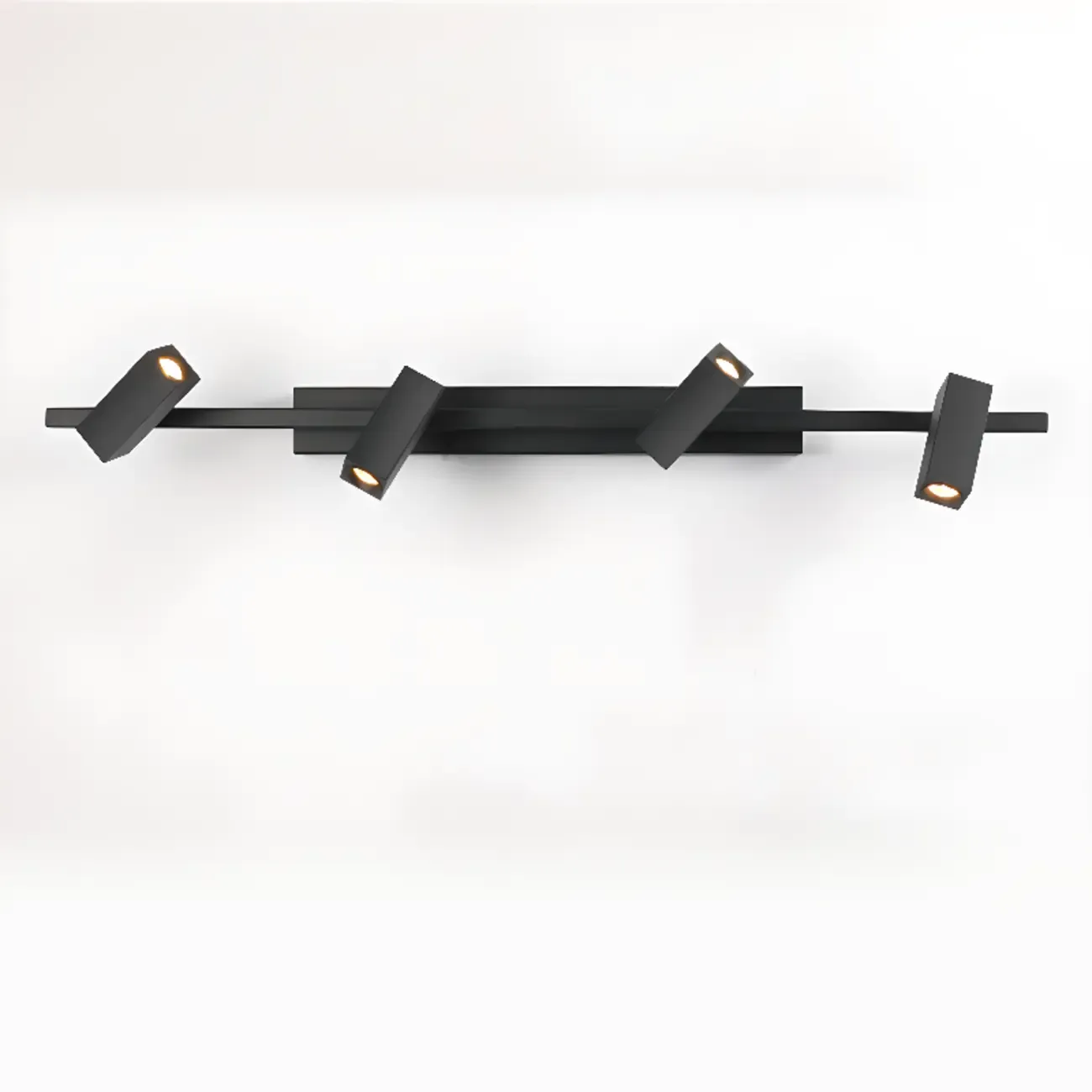 3-Light Rectangle Adjustable Black Vanity Lights