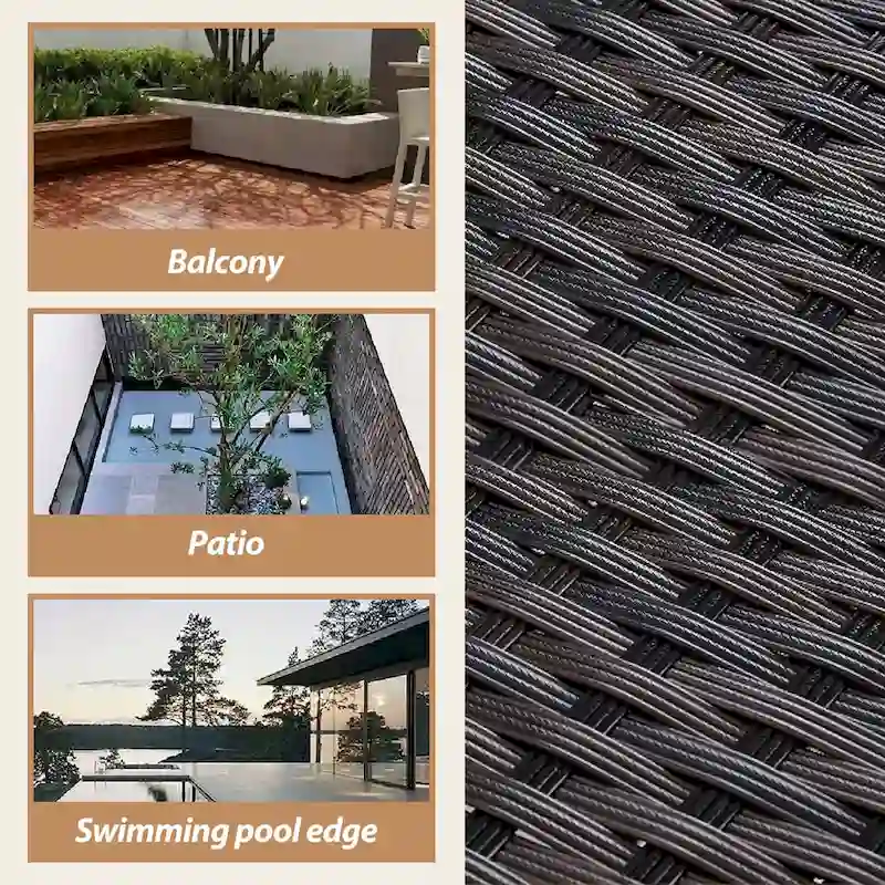 UPHA 9-piece Cushioned Wicker Patio Conversation Seating Set