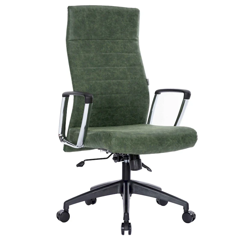 LeisureMod Hilton Modern High Back Leather Conference Office Chair
