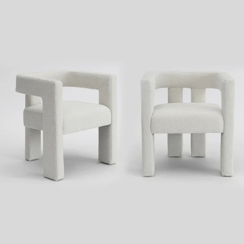 KINWELL 24 Wide Boucle Upholstered Armchair (Set of 2)