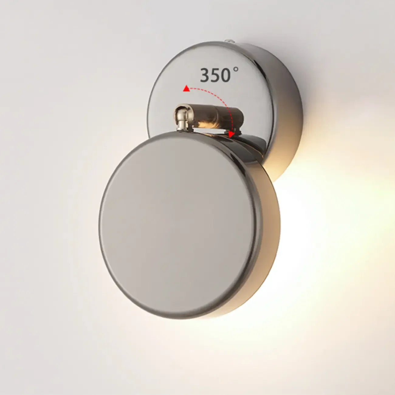 Modish Rotating Circular Chrome Wall Sconce