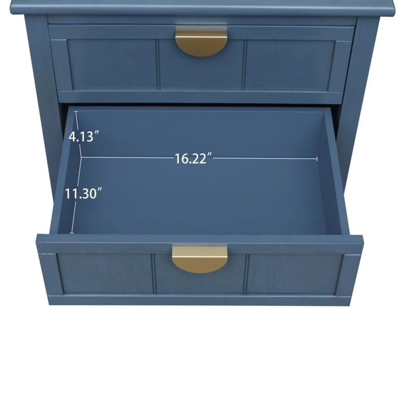 American Style Side Table End Table with 2 Drawer