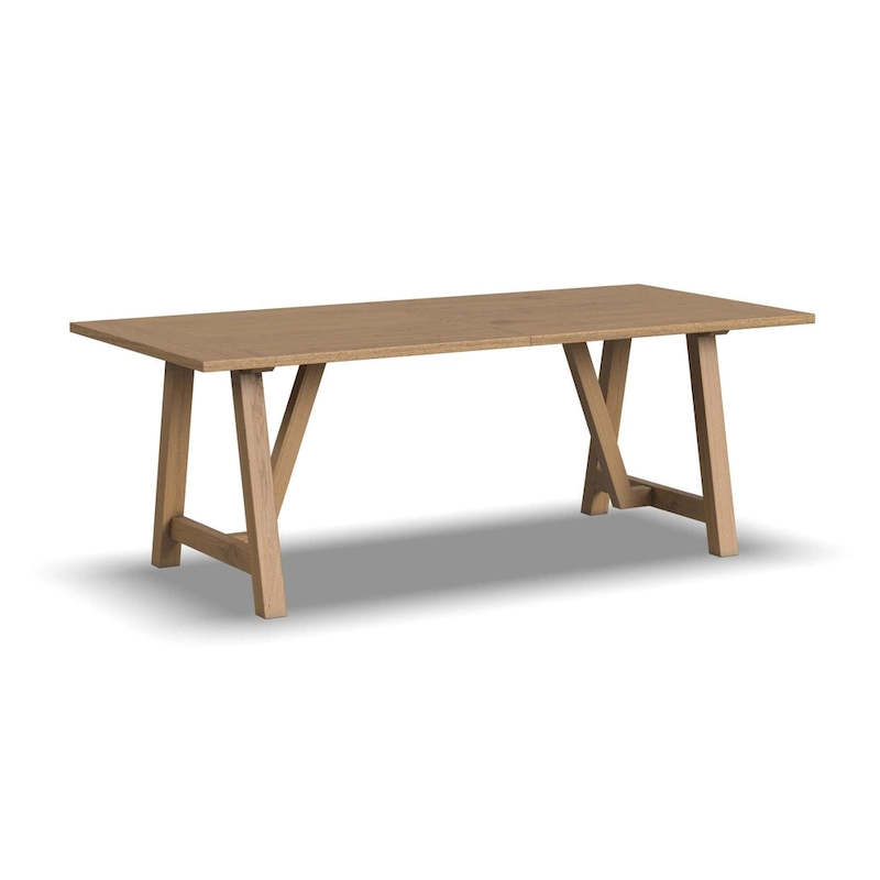 Trestle Brown Wood Dining Table - 82 x 30 x 38