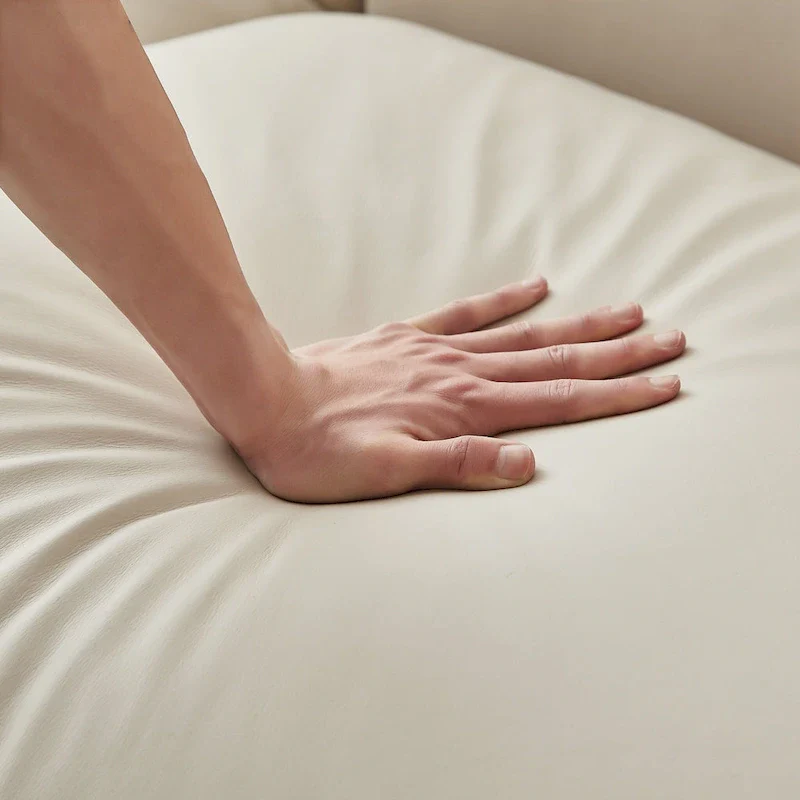 Manar Mid-Century Modern Luxury Genuine Leather Couch