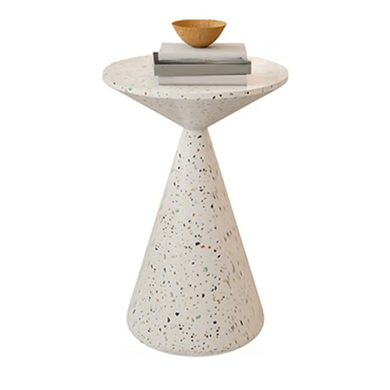 Modern Wood Coffee Table White Marble Base