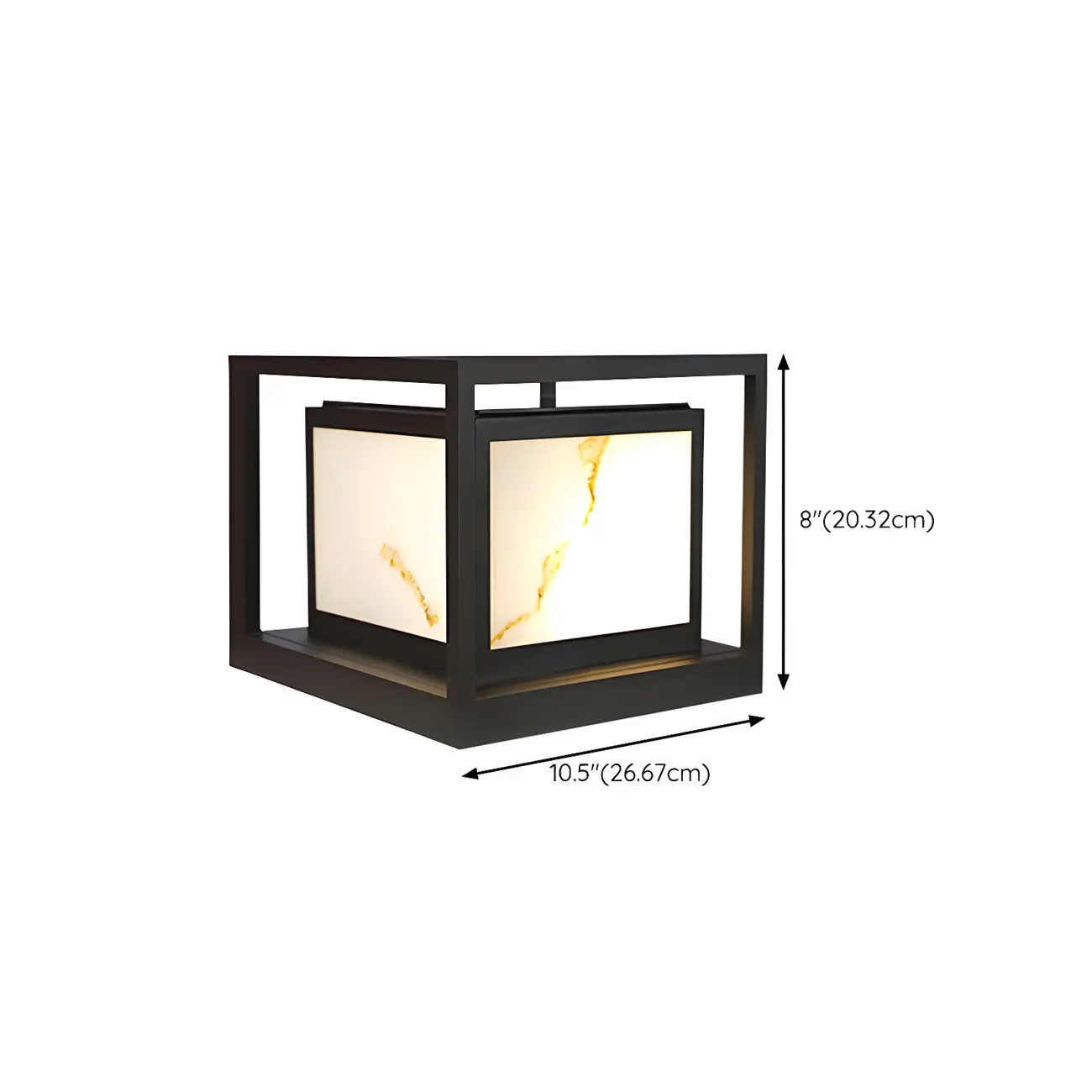 Black Metal Cubic Open Frame Post Cap Light