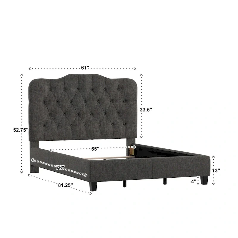 Ginny Adjustable Diamond-tufted Camel Back Bed by iNSPIRE Q Classic