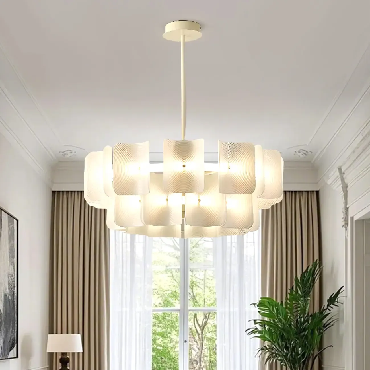 Modern LED Fingerprint Chandelier with Third-Gear Dimming