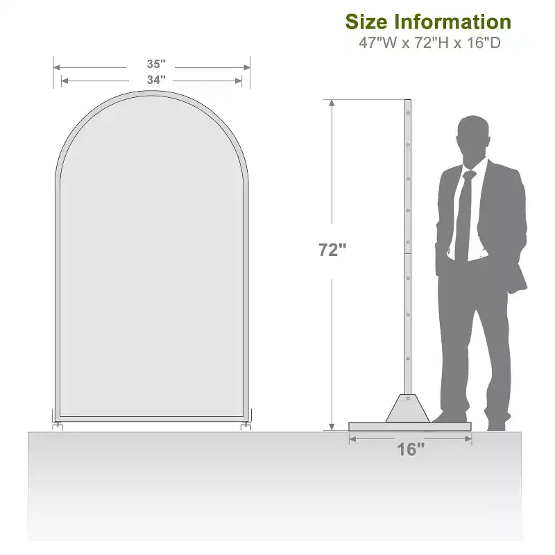 MAYEERTY Room Divider Screen Laurence Diamond Brown Arch Galvanized Sheet 72x35x16in 3-Piece Set
