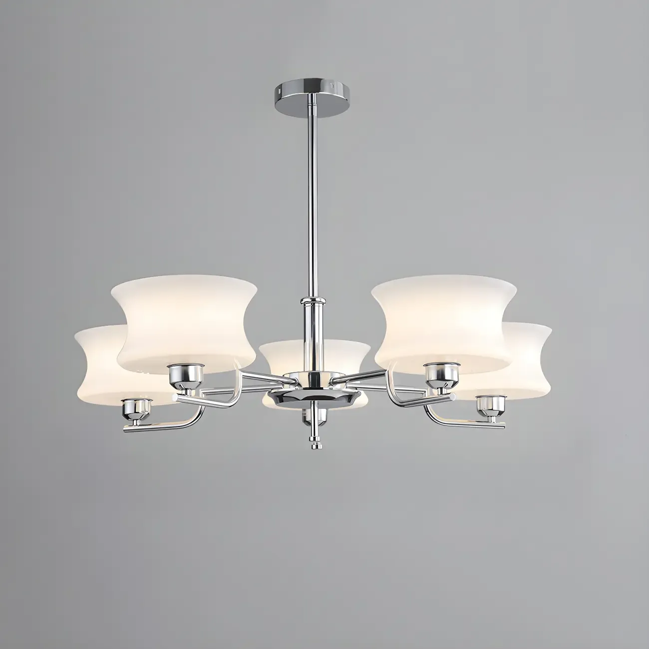 Modern Elegant 3-5 Lights Beige Glass Large Chandelier