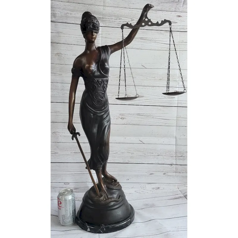 Lady Justice Bronze Sculpture Lawyer Statue Figurine Office Decor 32 Inches X 19 Inches