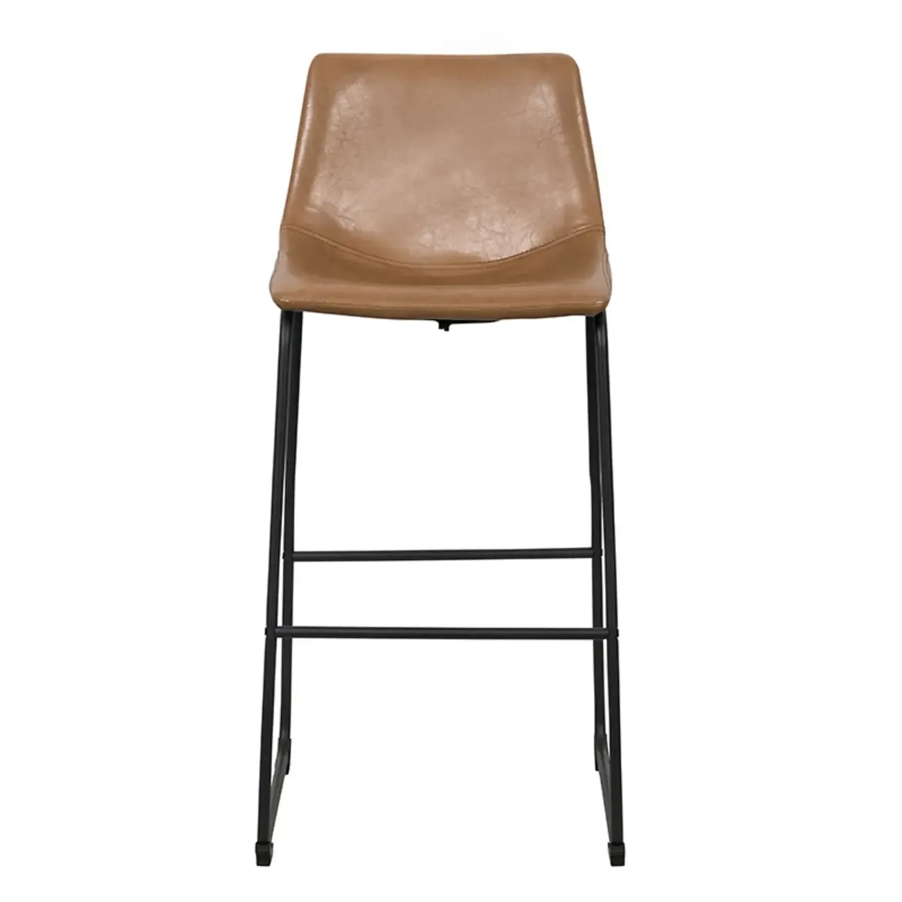 Modern Pedestal Upholstered Leather Counter Height Bar Stools