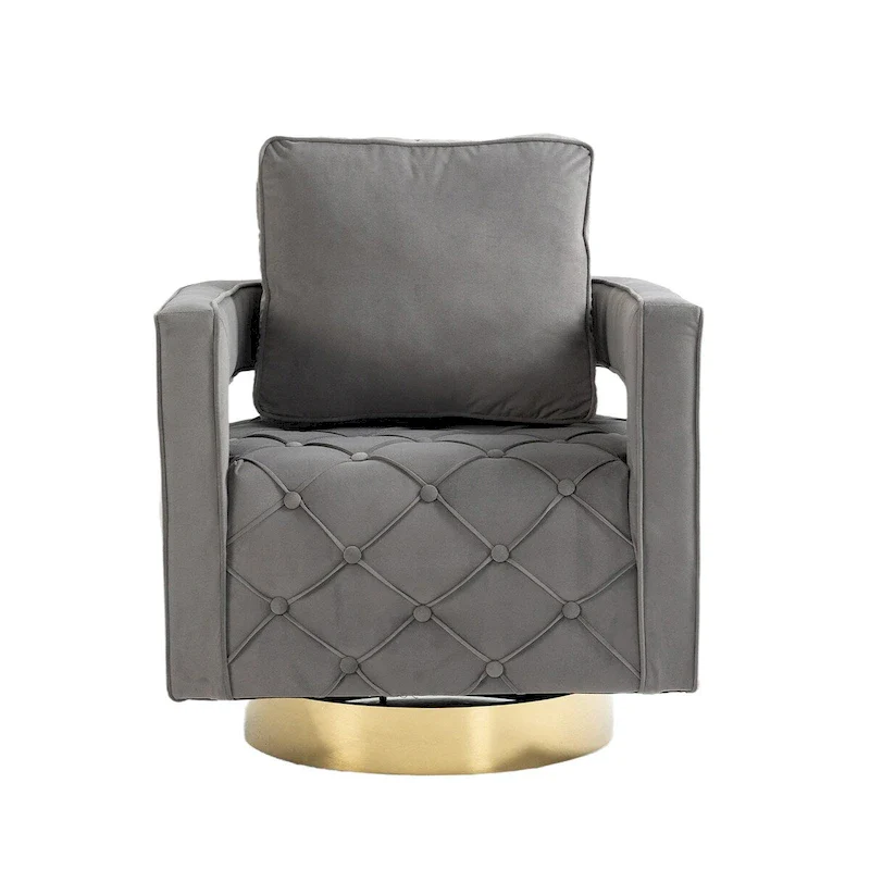 Fabric pull buckle living room rotating leisure chair, reception and negotiation chair