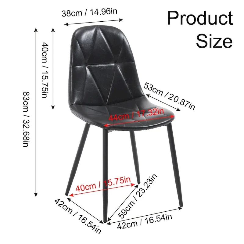 Dining Chairs Set of 4 with Metal Legs and High Back