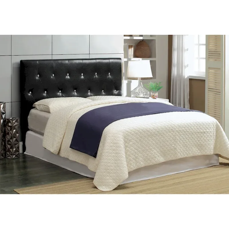 Furniture of America Luxi Modern Tufted Faux Leather Headboard