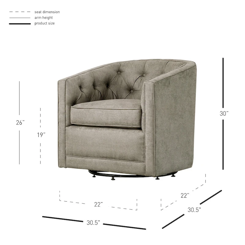 Walsh Fabric Swivel Barrel Chair