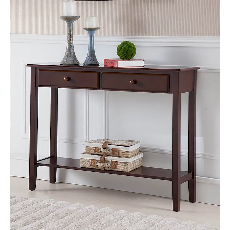 Wood Console Table with 2 Drawers