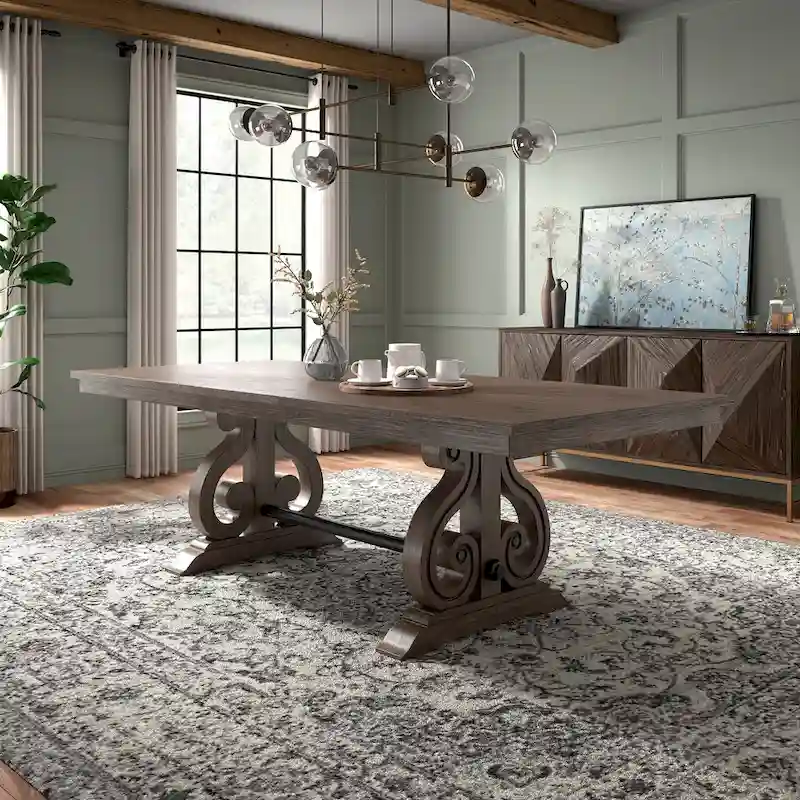 Vikos Wood Extendable Dining Table - Brown