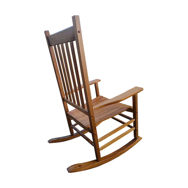 Brown 26.38 High Back Rocking Chair with Wood Frame