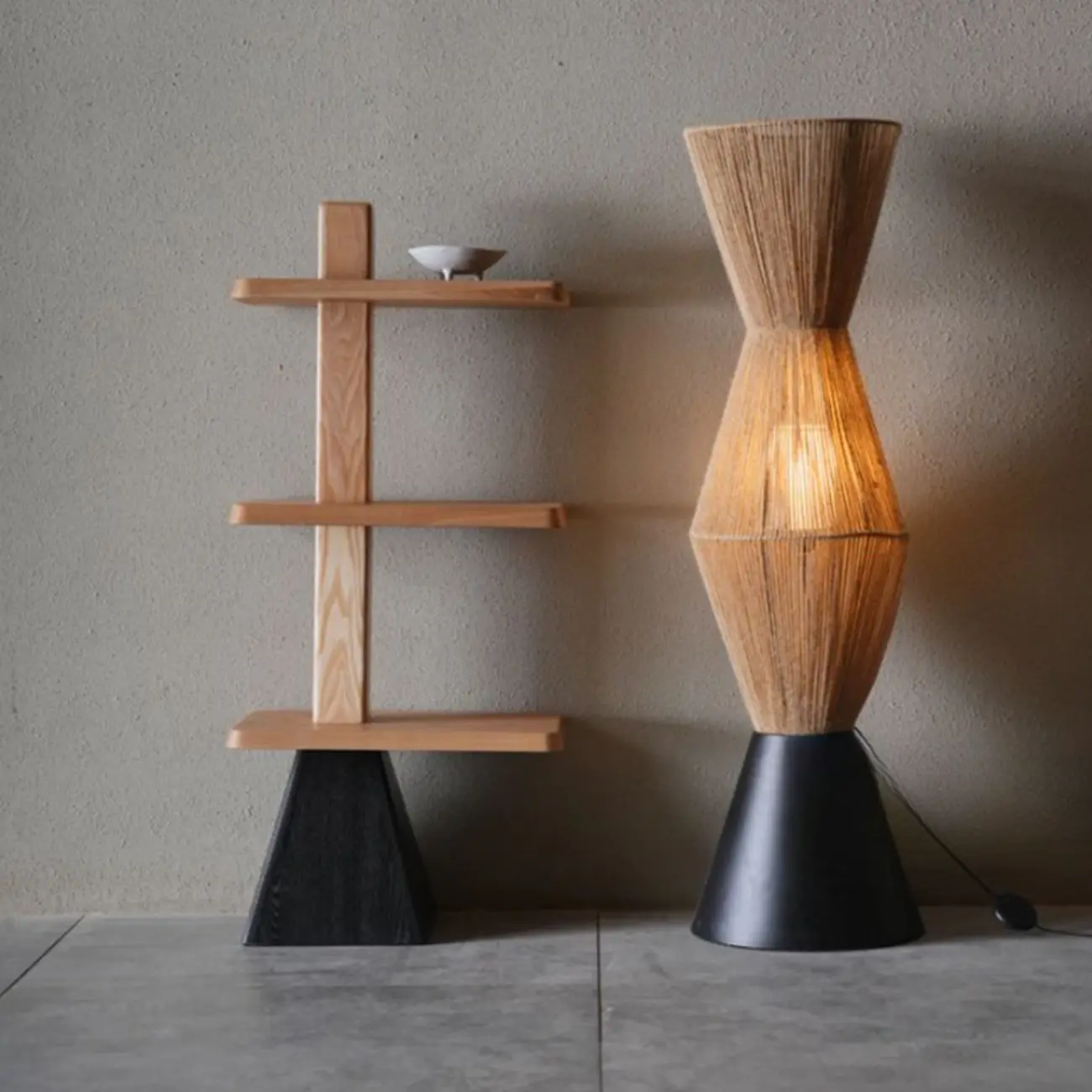 Elegant Ash Wood Open Back Display Vertical Bookcase