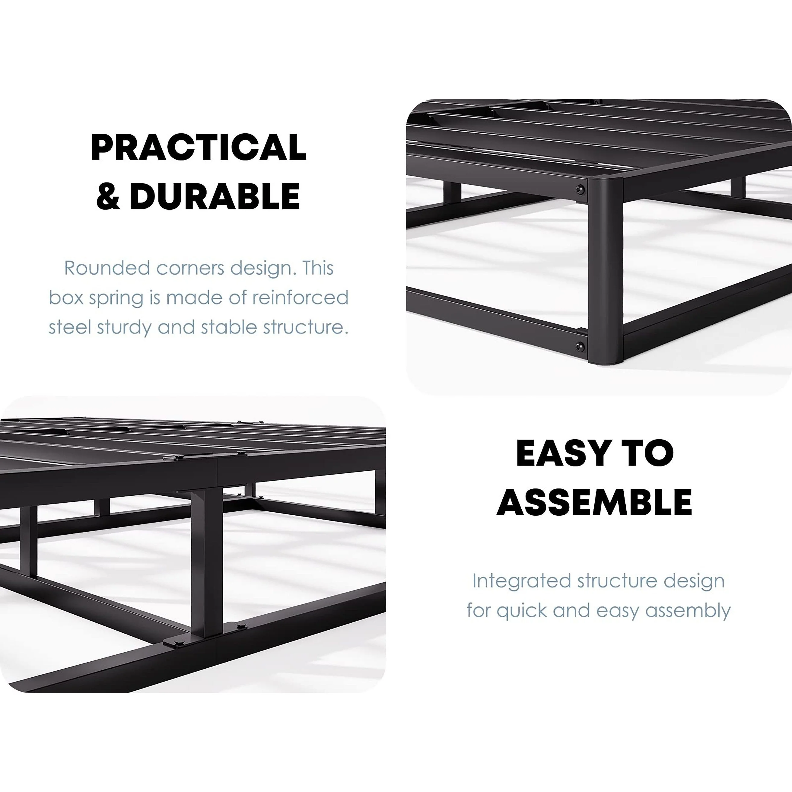 FSCHOS 7 Inch Metal Box Spring, Basics Mattress Foundation, No Legs