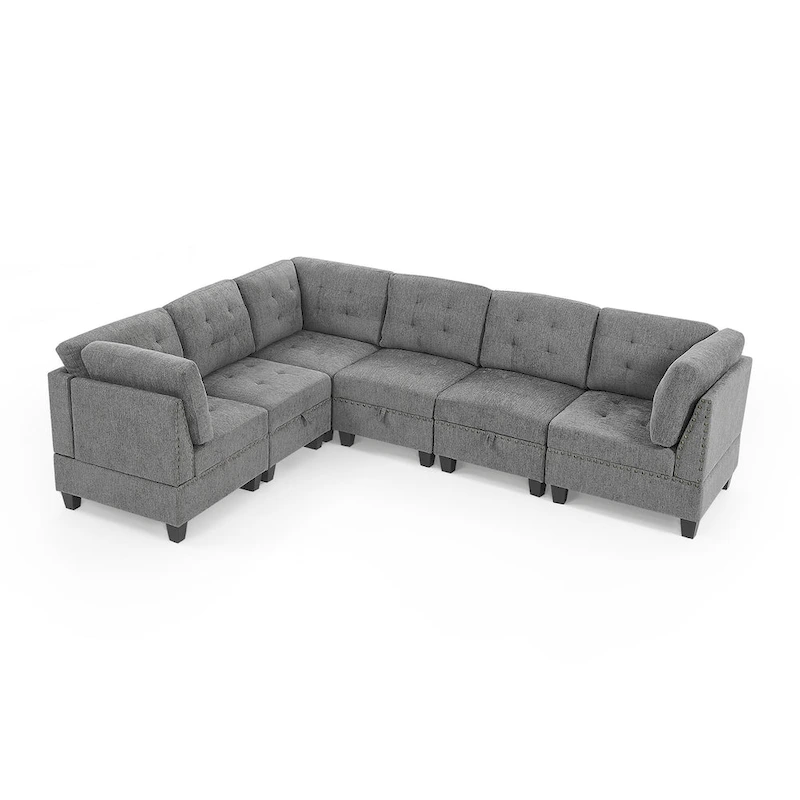 DIY Combination Modular Sectional Sofa, Gray