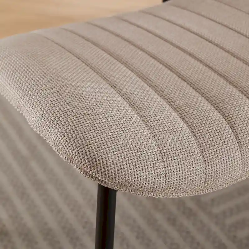 GDFStudio Modern Armless Upholstered Dining Chairs with Metal Legs