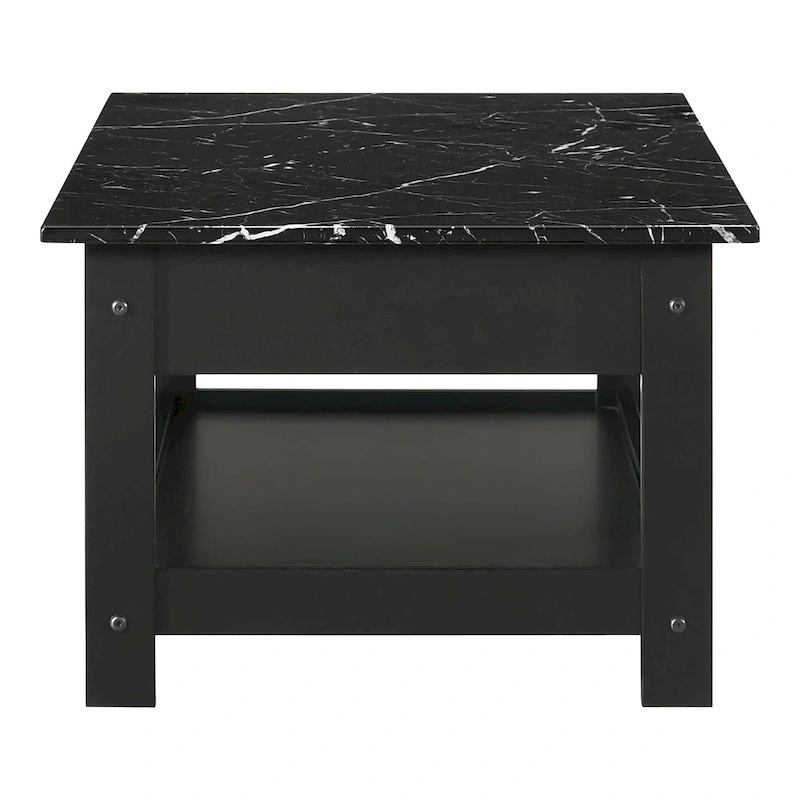 DH BASIC Transitional Rubberwood 3-Piece Open-Shelf Coffee Table and End Table Set with Drawer by Denhour