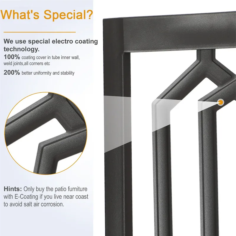 MAISON ARTS 2-Piece Metal Patio Dining Swivel Chairs with Cushions