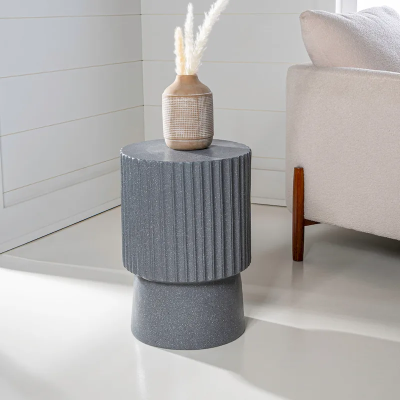 Kline 19  Modern Art Deco Tambour Accent Table , by JONATHAN Y