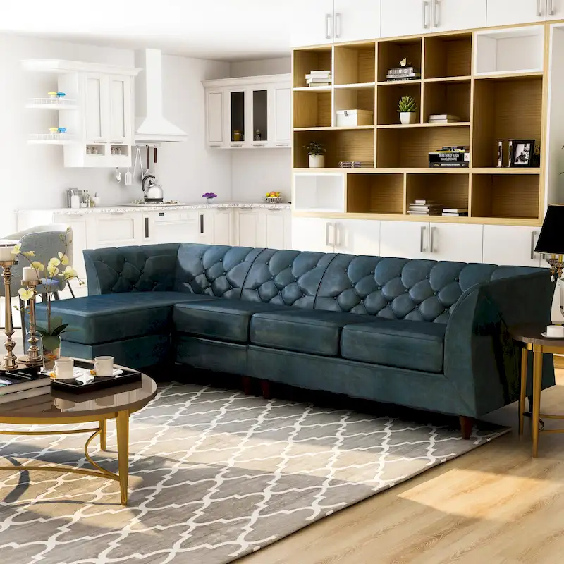 Kestrel Modern Faux Leather Modular Chesterfield Sectional by Furniture of America