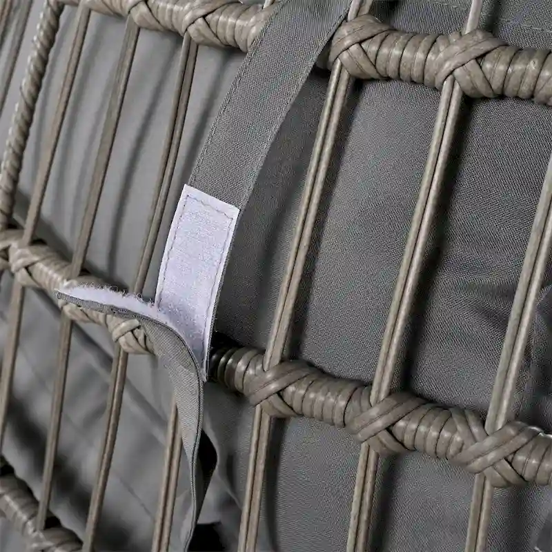 Rattan Egg Patio Swivel Chair with Cushions and Rocking Function