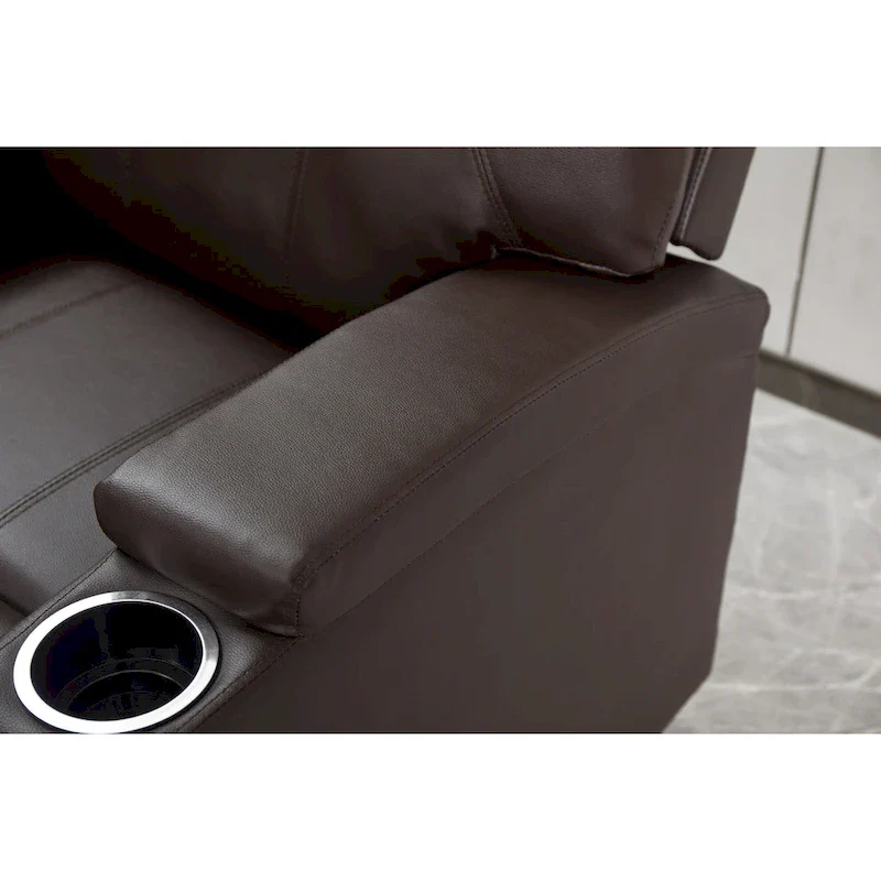 Recliner Chair Modern Recliner Sofa Faux Leather Recliners with Cup Holders, Remote Control