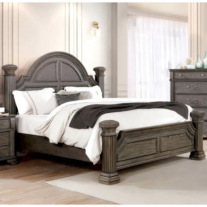 Stroh Traditional Wood 3-piece Poster Bedroom Set with USB by Furniture of America