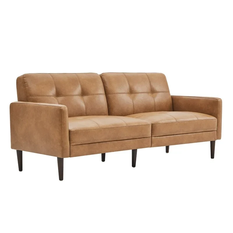 Gray Mid-Century Tufted Sofa Set - 1-Seater & 3-Seater