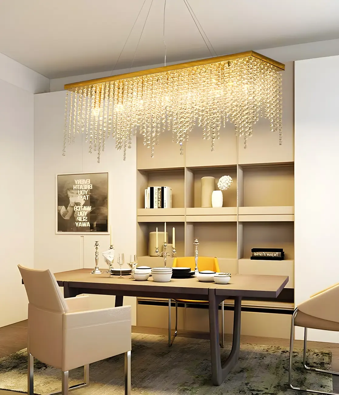 Kitchen Luxury Modern Gold Crystal Pendant Light