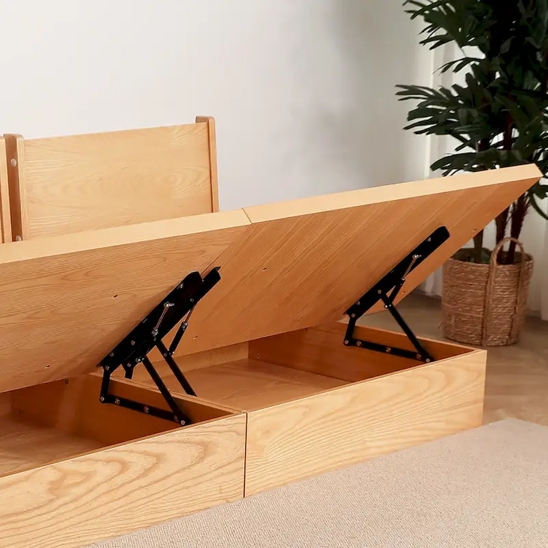 JASIWAY Cotton Line Beige Sofa With Wood Frame