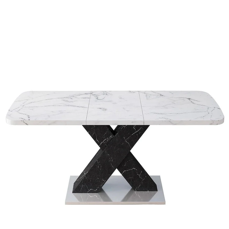 Modern 47.24-62.99 L Marble Square Dining Table