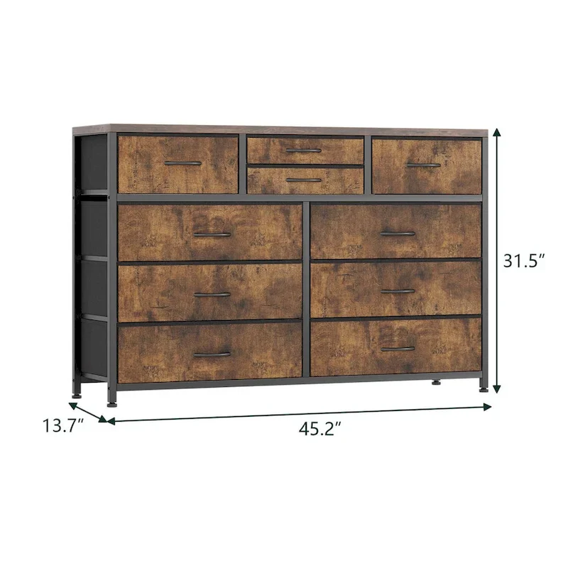 10-Drawer Dresser with TV Stand Top