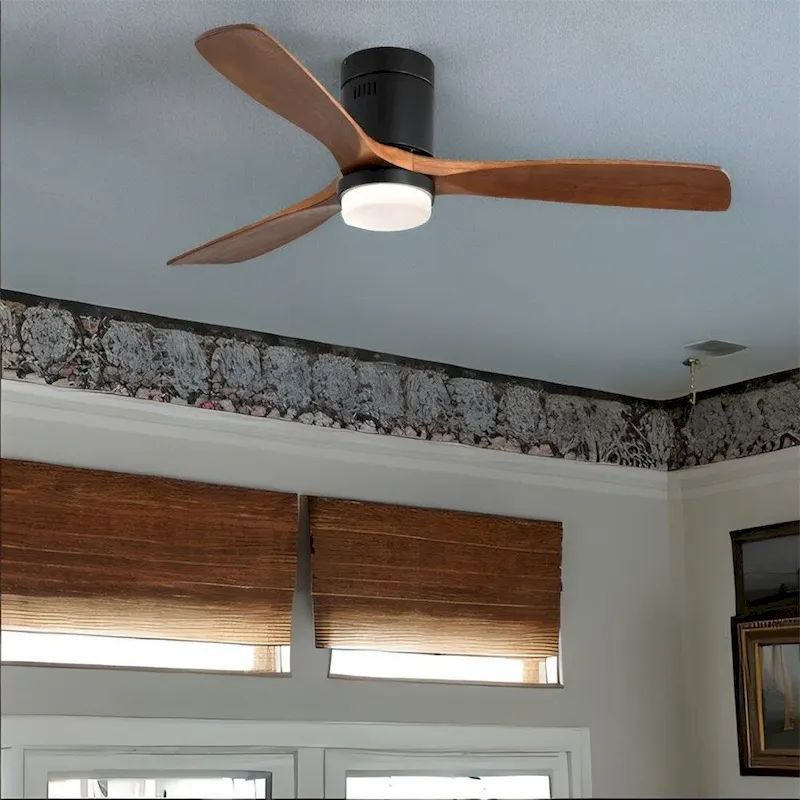 Ceiling Fan Light with 3 Wood Noiseless Fan Blade