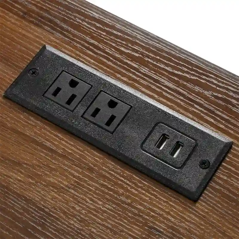 Kitchen Island with Power Outlet and Drop Leaf tabletop