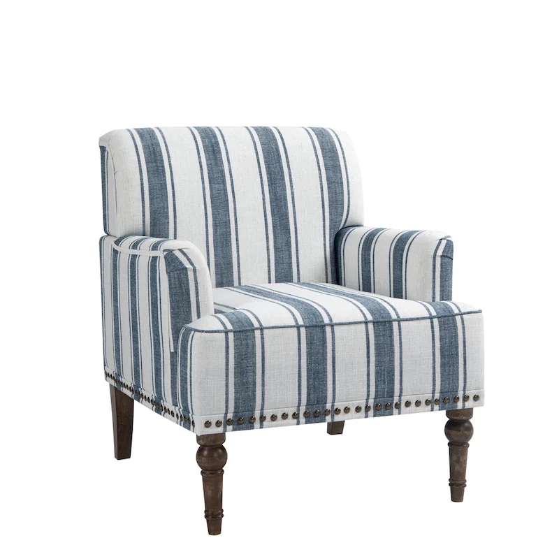 Traditional Upholstered Stripe Accent Chair Modern Armchair