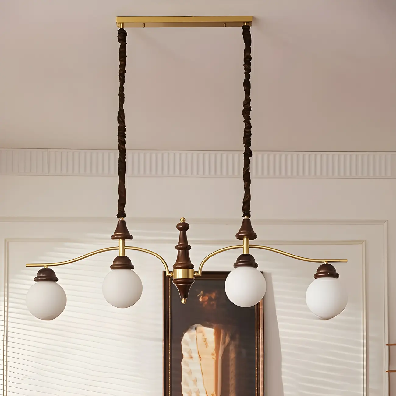 Modern Metal Glass Globe Island Pendant Light for Kitchen