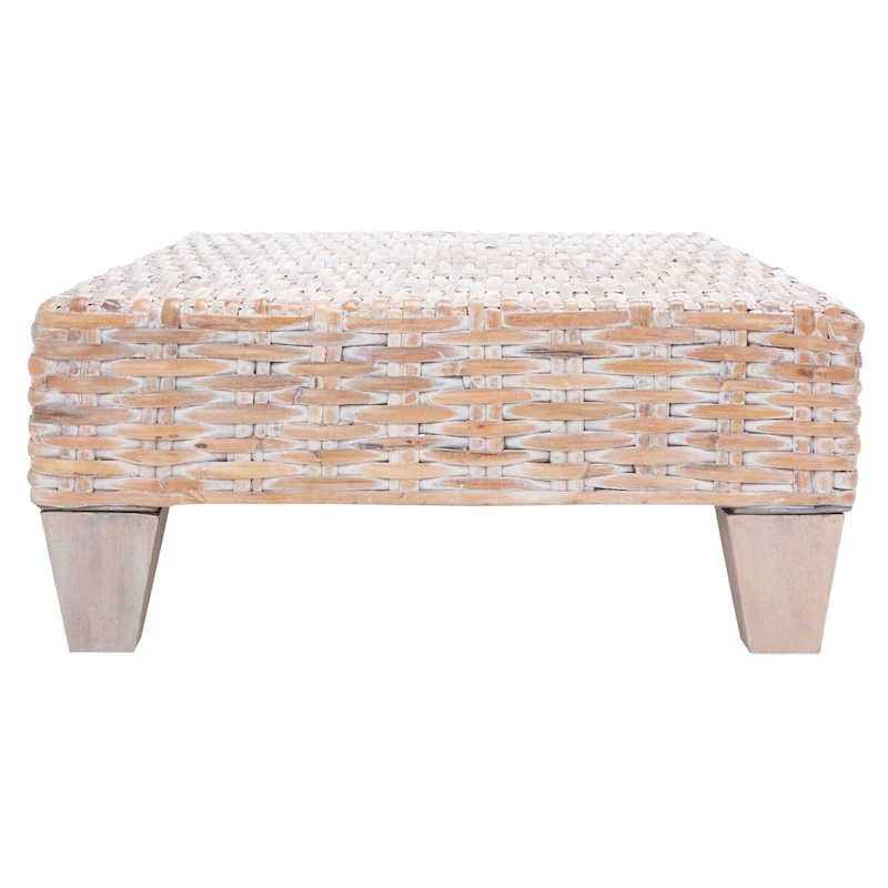 SAFAVIEH Caron Washed Natural Wicker Bench - 41 W x 28 D x 12 H - 41Wx28Dx12H