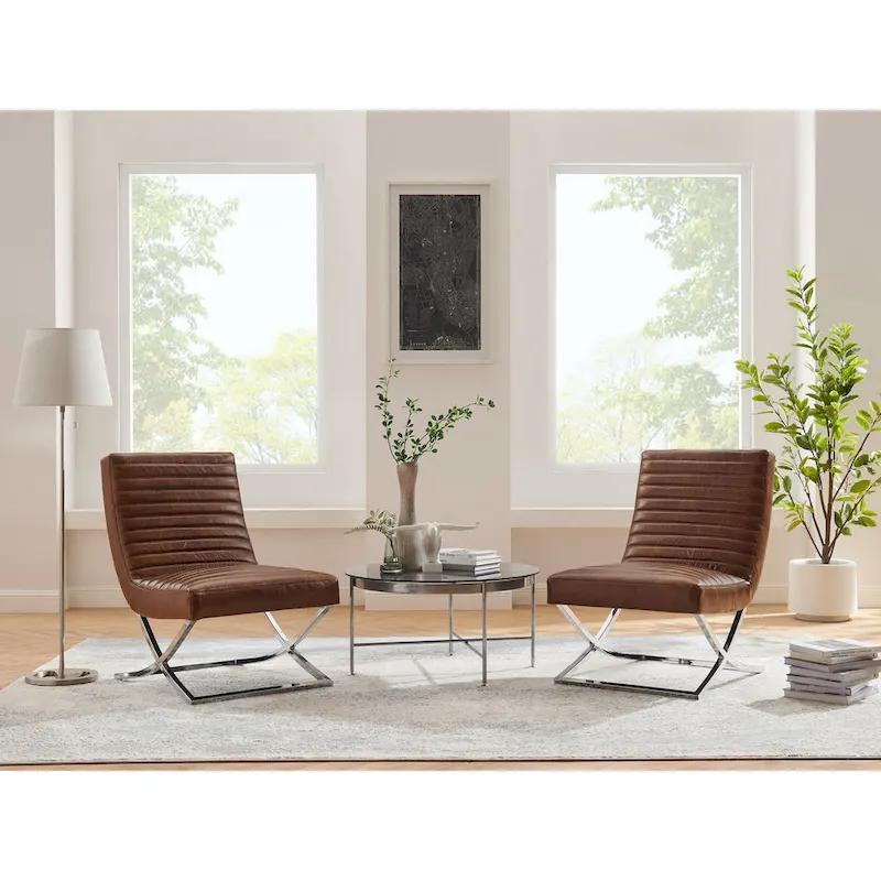 Art Leon Retro Armless Leather Chair