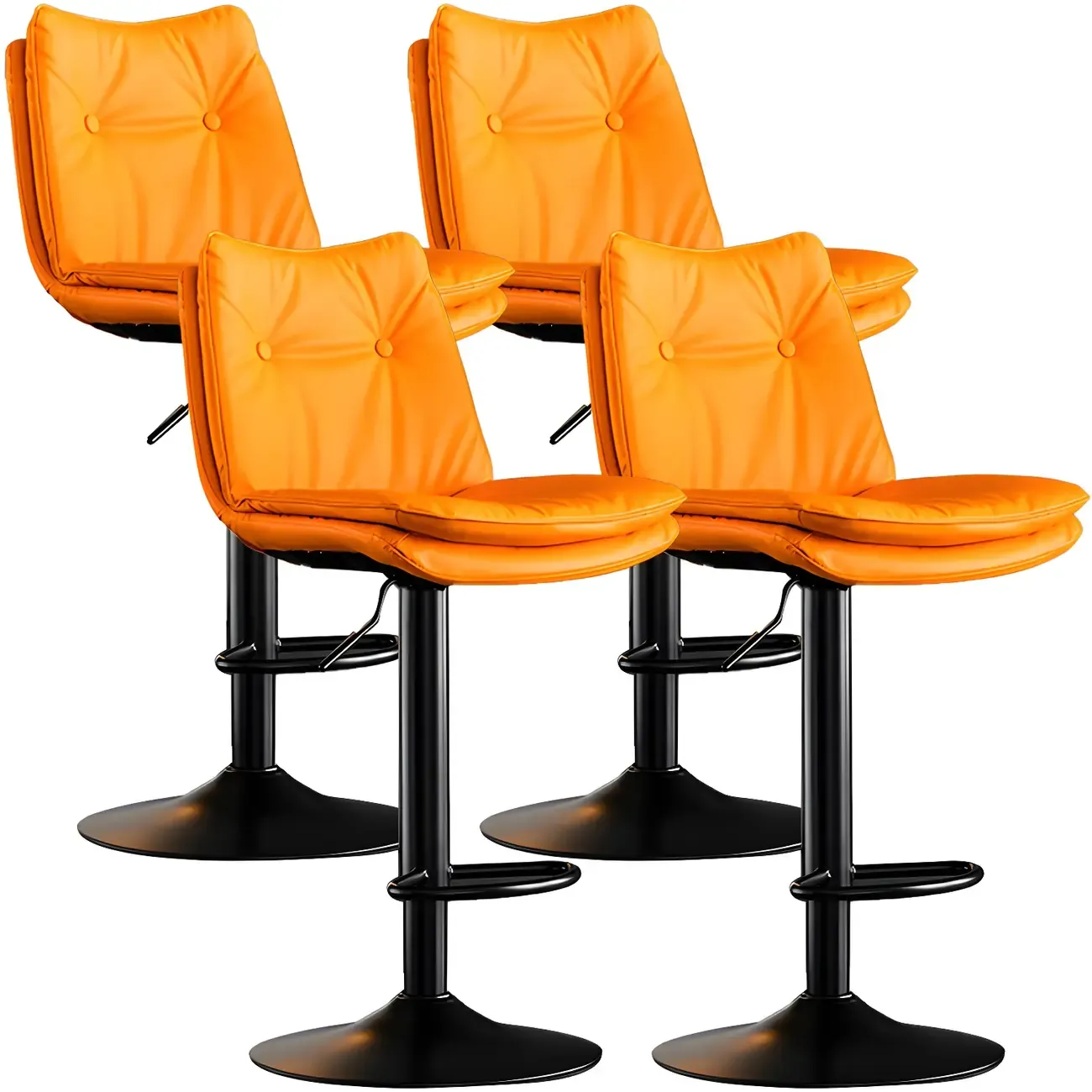 Modern Adjustable Leather Swivel Bar Stools