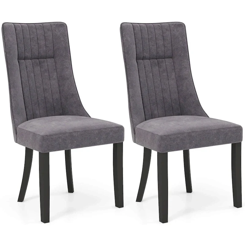 Channel Tufted Dining Chair with High Backrest
